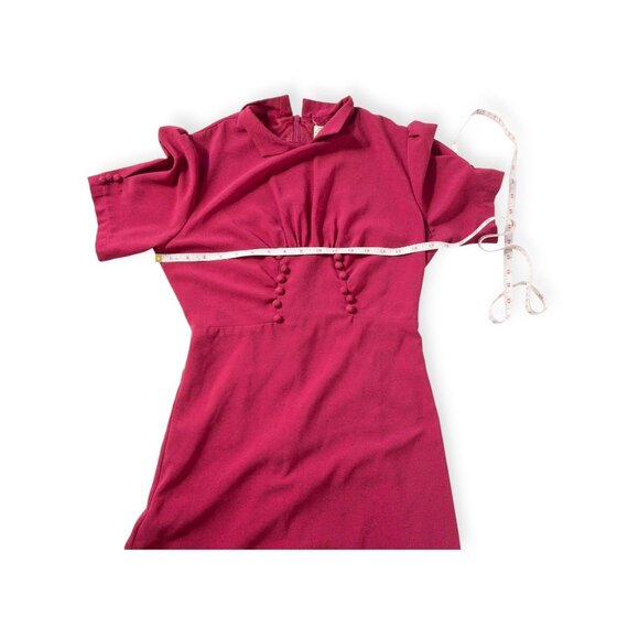 Lindy Bop Burgundy Midi Dress SZ M Pin Up 50s Fashion Retro Rockabilly Tea Dress - Picture 8 of 9